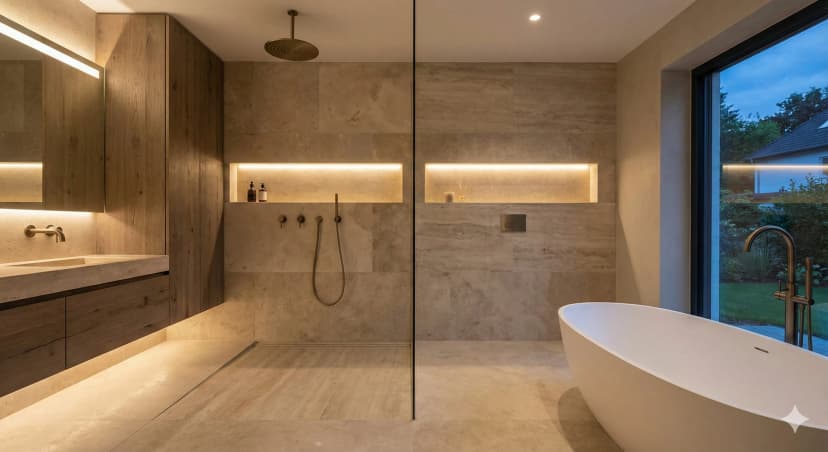 Wandnischen in Dusche und Bad: planen, abdichten, beleuchten